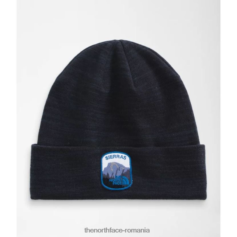 N4P80J3914 erica neagră The North Face beanie brodata peisaj