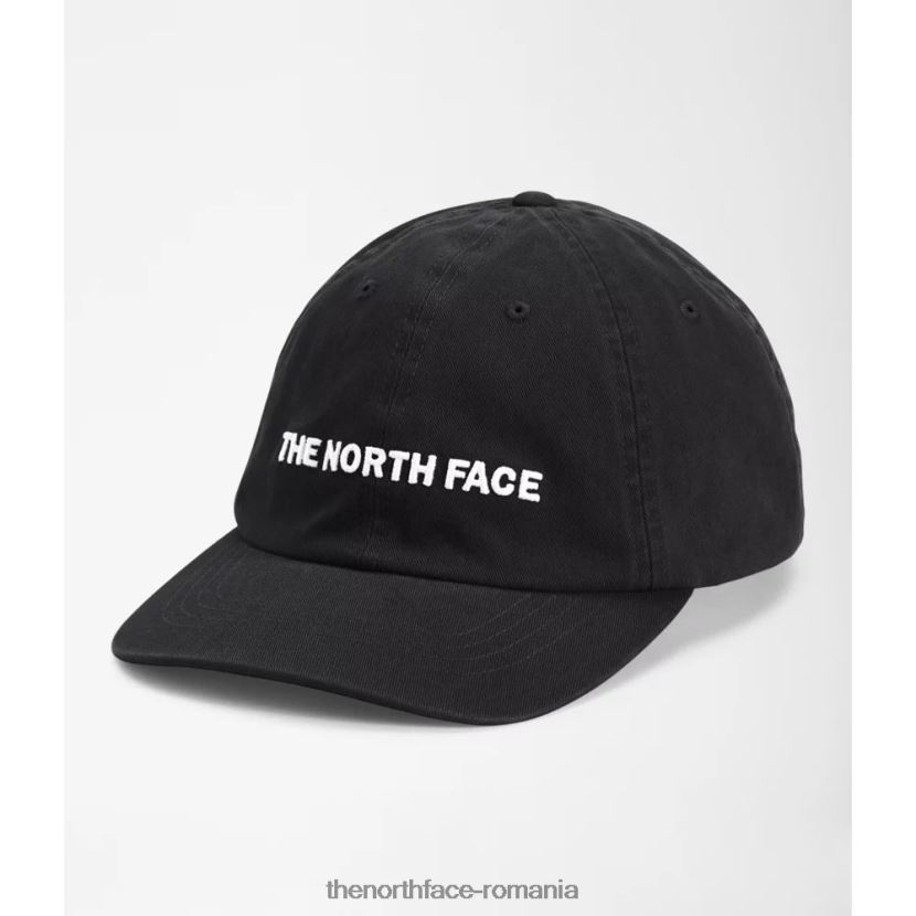 N4P80J3998 negru The North Face șapcă orizontală embromată