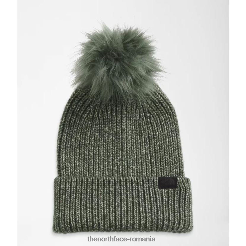 N4P80J5078 cimbru The North Face beanie airspun cu pompon