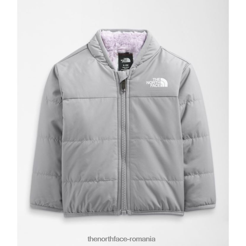 N4P80J5325 gri The North Face geaca reversibila mossbud pentru bebelusi