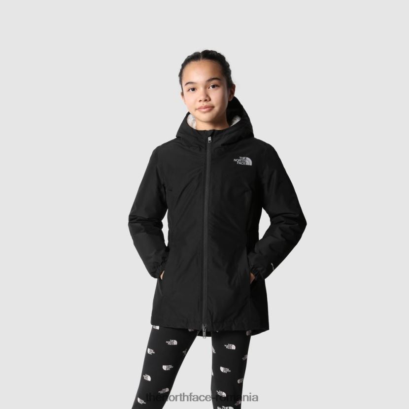 N4P80J2002 negru The North Face parka izolată pentru fete hikesteller